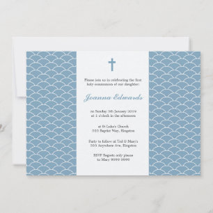 Sky Blue First Communion Personalised Invites