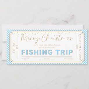 Sky Blue Fishing Trip Christmas Gift Voucher Card