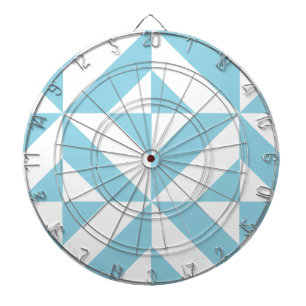 Sky Blue Geometric Deco Cube Pattern Dartboard