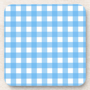 Sky blue gingham coaster