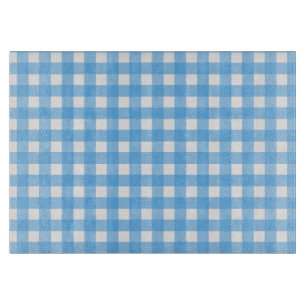 Sky blue gingham cutting board