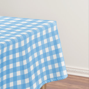 Sky blue gingham tablecloth