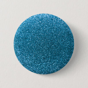 Sky blue glitter 6 cm round badge