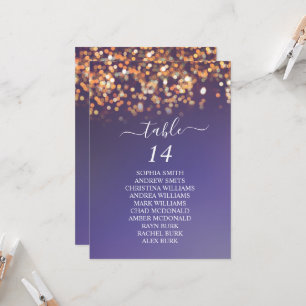 Sky Blue & gold Background Seating Chart Cards