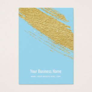 Sky Blue Gold Brush Earring Display Cards