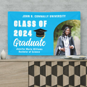 Sky Blue Graduation Party Graduate Photo Banner