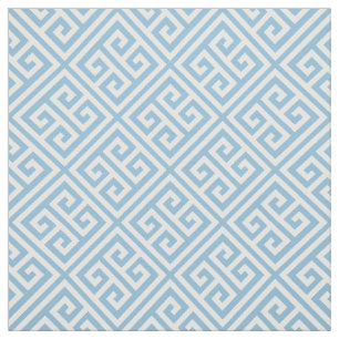 Sky Blue Greek Key Fabric