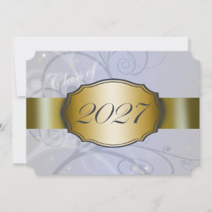 Sky Blue Harvest and Gold 2027 Graduation Invitation