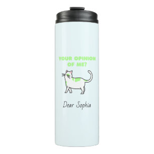 Sky Blue Haughty Cat   Thermal Tumbler