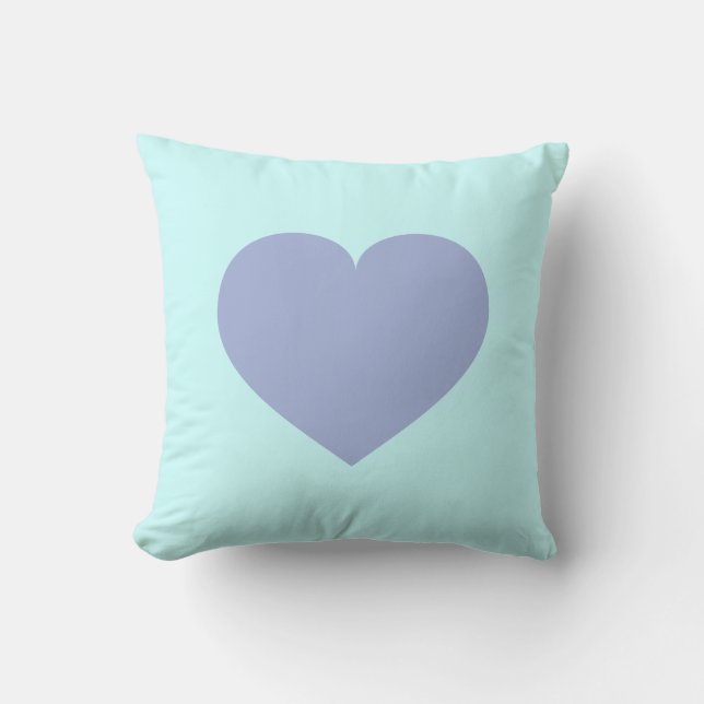 Sky Blue Heart and Sky Blue Hearts - Reversible Cushion (Front)