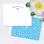 Sky Blue Heart & Polka Dots Preppy Cute Card<br><div class="desc">This design features space for a name in a pretty curve over a simple heart graphic. Click the customise button if you would like to move/scale the images and further modify the text! Variations of this design, additional colours, as well as coordinating products are available in our shop, zazzle.com/store/doodlelulu. Contact...</div>