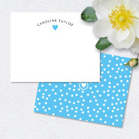 Sky Blue Heart & Polka Dots Preppy Cute