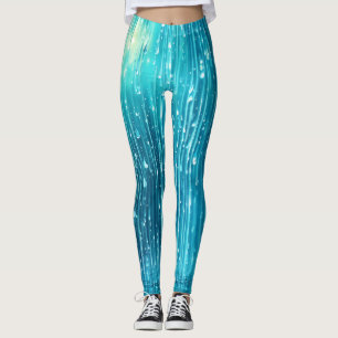 Sky Blue High-Waist Leggings for Women 
