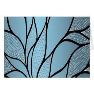 Sky Blue Hues Creative Leave Pattern Blamk