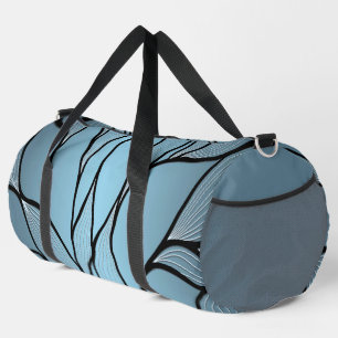 Sky Blue Hues Creative Leave Pattern  Duffle Bag