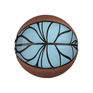 Sky Blue Hues Creative Leave Pattern Mini Basketball