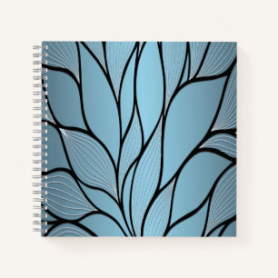 Sky Blue Hues Creative Leave Pattern  Notebook