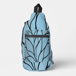 Sky Blue Hues Creative Leave Pattern  Sling Bag
