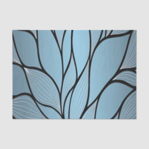 Sky Blue Hues Creative Leave Pattern  Tissue Paper