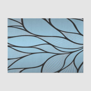 Sky Blue Hues Creative Leave Pattern Tissue Paper