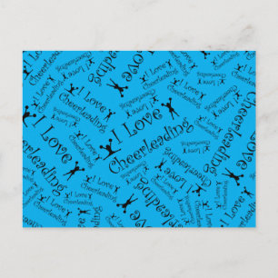 Sky blue I love cheerleading Postcard