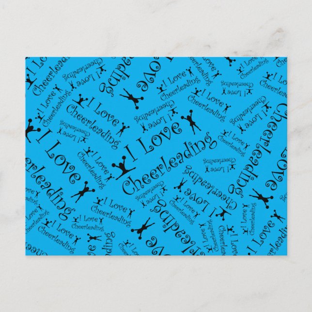 Sky blue I love cheerleading Postcard (Front)