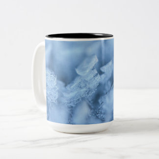 "Sky Blue Ice Cube Coffee Mug: Chill and Sip" Two-Tone Coffee Mug