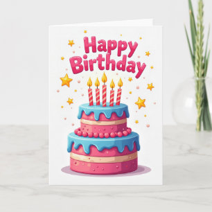 Sky Blue Icing Birthday Card
