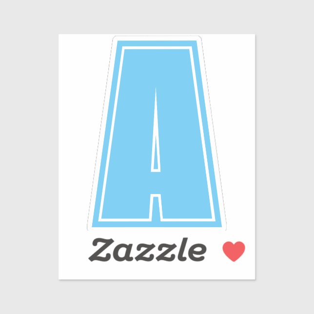 Sky Blue Initial Monogram Calligraphy Chic (Sheet)