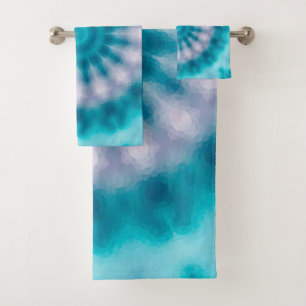 Sky blue kaleidoscope bath towel set