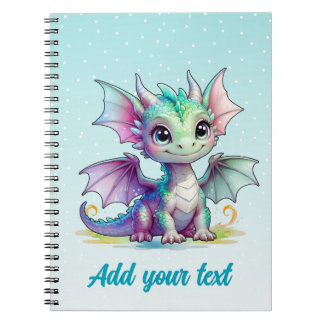 Sky Blue Magic Dragon – Personalised Notebook