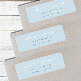 Sky Blue Minimalist First Names Return Address 