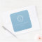 Sky Blue Monogram Crest Wedding Envelope Seal