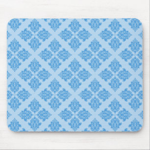 Sky Blue Moroccan Damask Mouse Mat
