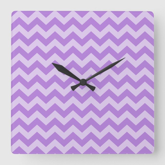 Sky Blue Moroccan Moods Chevrons Square Wall Clock (Front)