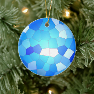 Sky Blue Mosaic Pattern Ceramic Tree Decoration