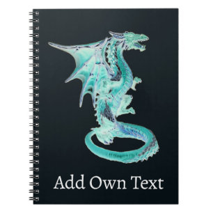 Sky Blue Mythical Dragon Fantasy Creature Magic Notebook