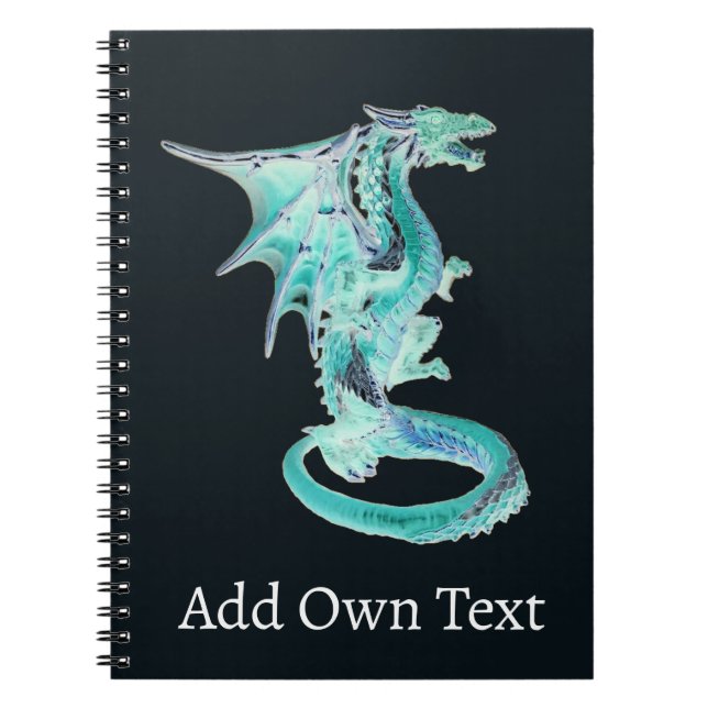 Sky Blue Mythical Dragon Fantasy Creature Magic  Notebook (Front)