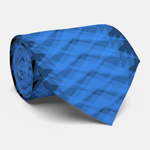 Sky Blue On Black Spiny Modern Abstract Design Tie