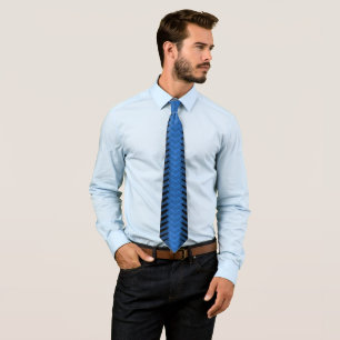 Sky Blue On Black Spiny Modern Abstract Design  Tie
