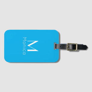 Sky blue - personalised luggage tag