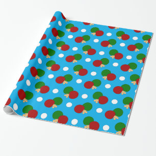 Sky blue ping pong pattern wrapping paper