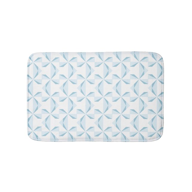 Sky Blue Pinwheels Bath Mat (Front)
