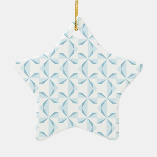 Sky Blue Pinwheels Ceramic Tree Decoration (Front)