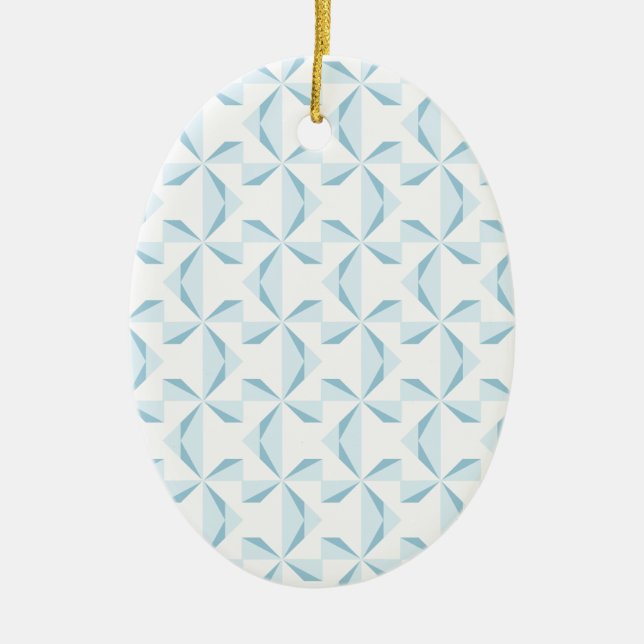 Sky Blue Pinwheels Ceramic Tree Decoration (Front)