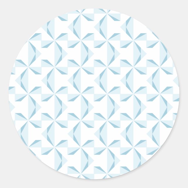 Sky Blue Pinwheels Classic Round Sticker (Front)