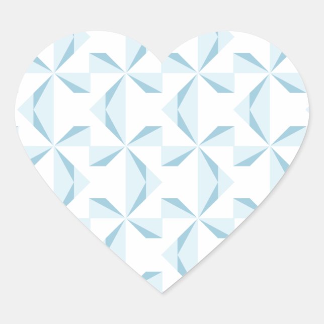 Sky Blue Pinwheels Heart Sticker (Front)