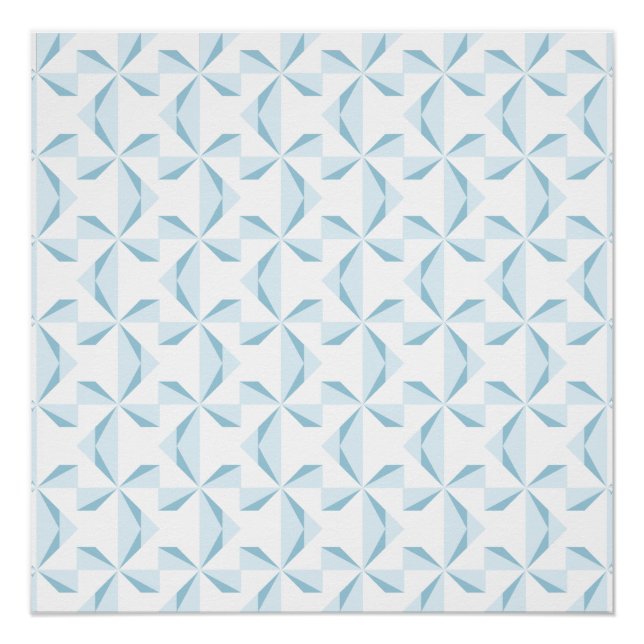 Sky Blue Pinwheels Poster (Front)