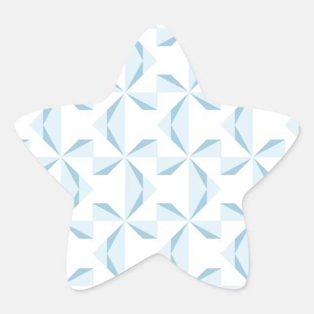Sky Blue Pinwheels Star Sticker (Front)