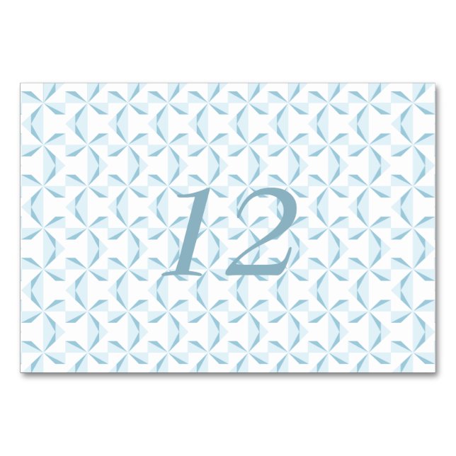 Sky Blue Pinwheels Table Number (Front)